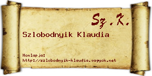 Szlobodnyik Klaudia névjegykártya