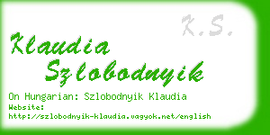 klaudia szlobodnyik business card